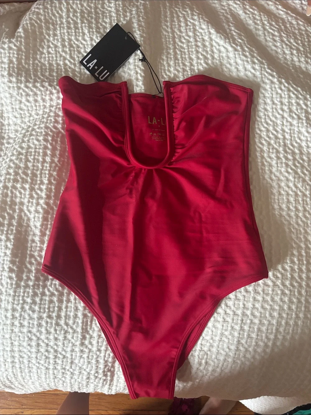 Red One-Piece Swimsuit for Kids